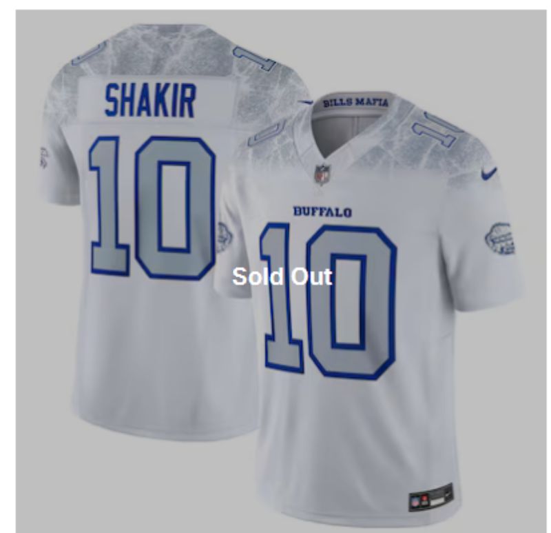 Men Buffalo Bills #10 Shakir Nike White 2025 Rivalries Collection Limited NFL Jersey->buffalo bills->NFL Jersey